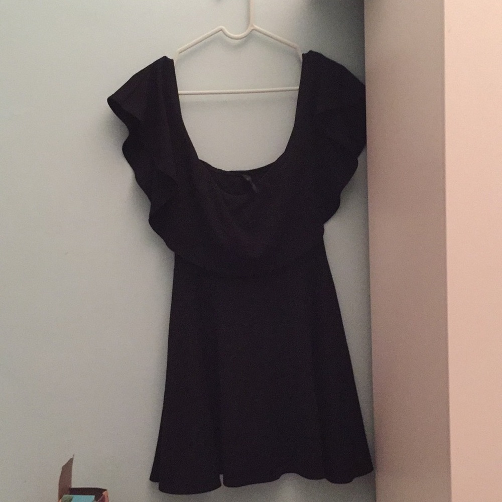 up all night black off shoulder dress